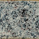 Composition White Black Blue and Red on White 1948 by Jackson Pollock