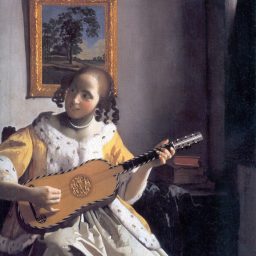Young Woman Playing a Guitar by Jan Vermeer