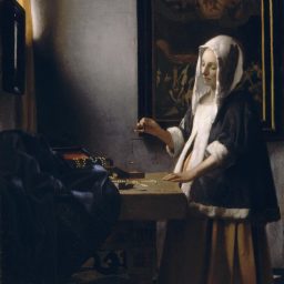 Woman Holding a Balance 1665 by Jan Vermeer