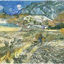 Enclosed Wheat Field with Peasant By Vincent Van Gogh
